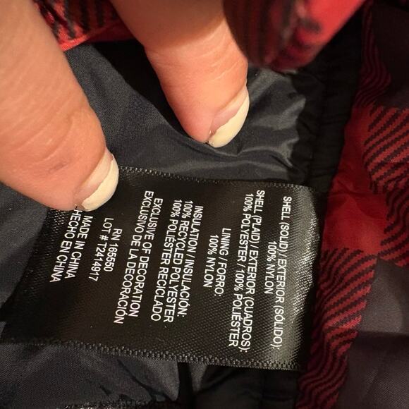 32 Degrees Dog Down Vest Red Plaid Puffer Jacket L - Picture 5 of 10